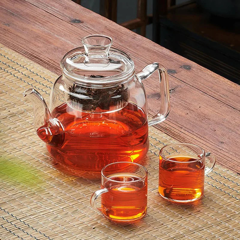 DecorBites™ Glass Tea Pot Set High Quality Filterable Kettle Coffee Pot_TEAIERA™