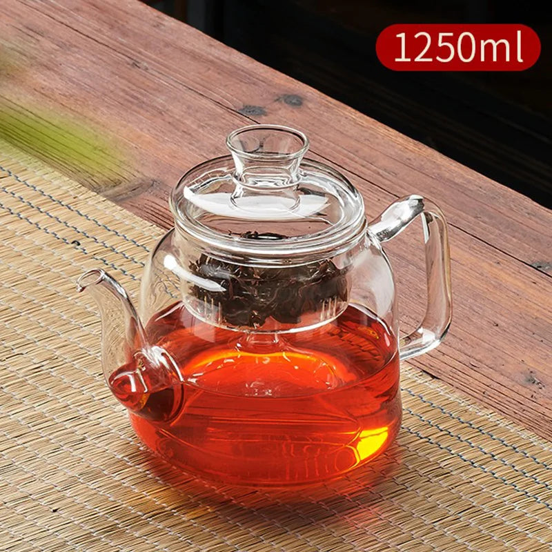 DecorBites™ Glass Tea Pot Set High Quality Filterable Kettle Coffee Pot_TEAIERA™